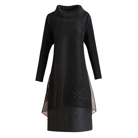 Pleated High-end Foreign Style Dress Spring Dress New Women's Loose Plus Size Pleated Dress
