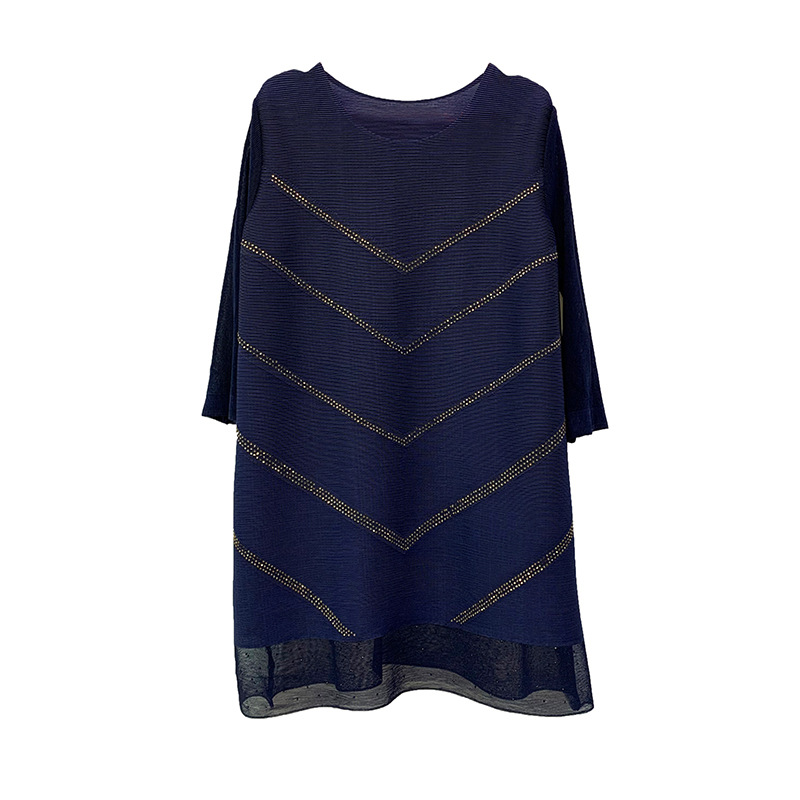 Dress Women's Pleated Dress New Loose Large Red Base Dress