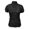 Women's 2020 Summer Pleated Black Sexy Perspective T-shirt Top Women's Short Sleeve Shirts