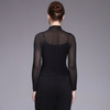 Long Sleeve T-shirt Women's Spring Summer Perspective Sexy Base Shirts High Collar Pleated Top