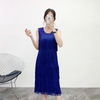 Pleated Tassel Bottoming Dress Fast Selling Amazon Popular Solid Color Pleated Dress