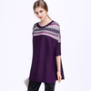 Europ And America Women Fashion New Pleats Printing Short Sleeve Lady Pullover Shirts