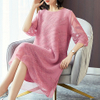 High End Embroidered Dress Spring 2021 New Women's Loose Plus Size A-line Pleated Dress
