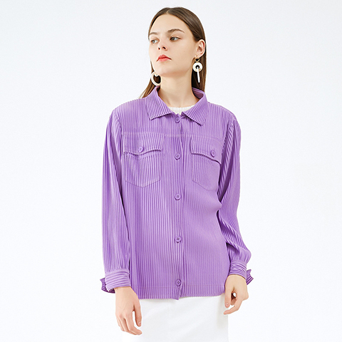 Autumn And Winter 2020 New Casual Solid Color Slim Long Sleeve Women's Shirt Coat