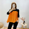 Pleated Top Women's 2021 Summer New Korean Version Large Size Loose And Thin Color Matching T-shirt