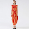 Women's 2021 New Summer Dress Korean Version Printed Lantern Long Dress