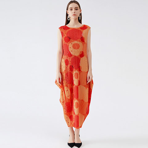 Women's 2021 New Summer Dress Korean Version Printed Lantern Long Dress