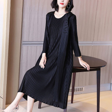 Lady Large Red Pleated Dress Spring 2021 New Women's Loose Dress