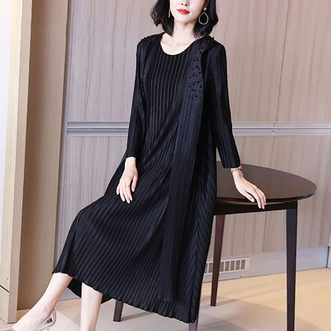 Lady Large Red Pleated Dress Spring 2021 New Women's Loose Dress