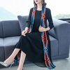Winter Autumn Women Pleated Fashion New Dress Print Loose Big Size Dress