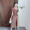 Women Summer Fashion New Pleated Loose Big Sized Belt Tidal Dress