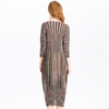 Spring Pleated Coloured Striped Dress Fashion New Popular Loose Dress