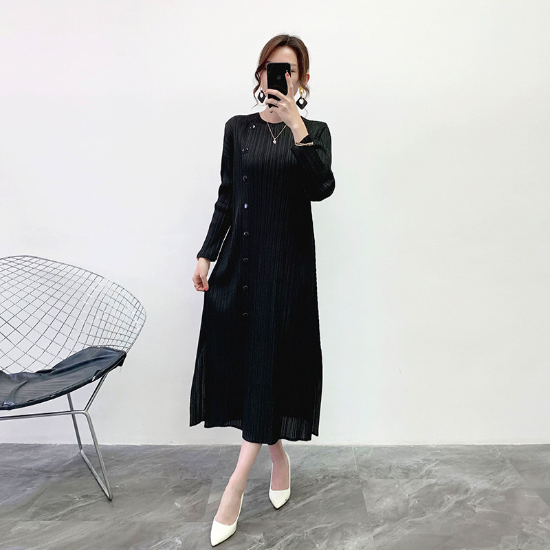 Pleated Dress Spring And Summer 2020 New Relaxed Large Solid Base Dress