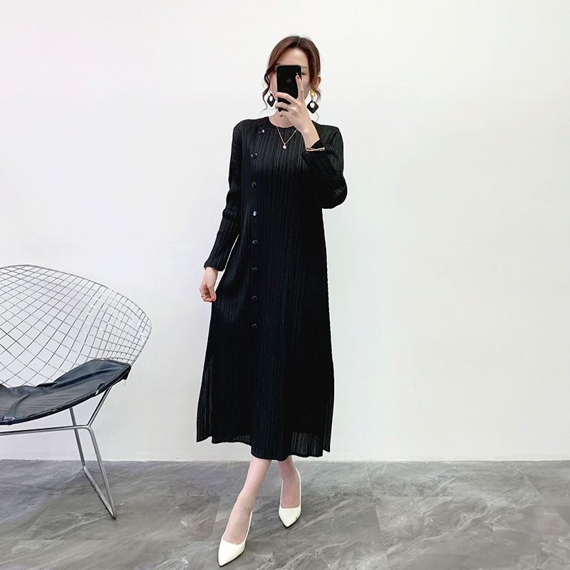 Pleated Dress Spring And Summer 2020 New Relaxed Large Solid Base Dress