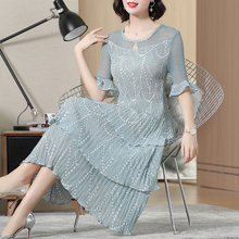 Women Pleated Lace Women Tidal Fashion New High Quality Embroidered Dress