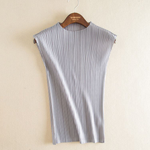 Spring Summer Sleeveless Women Fashion New Solid Color Pleats Casual Slim Free Size Pullover Shirts