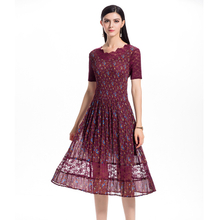 New Summer Lace High-end Ladies' Pleats Print Dress