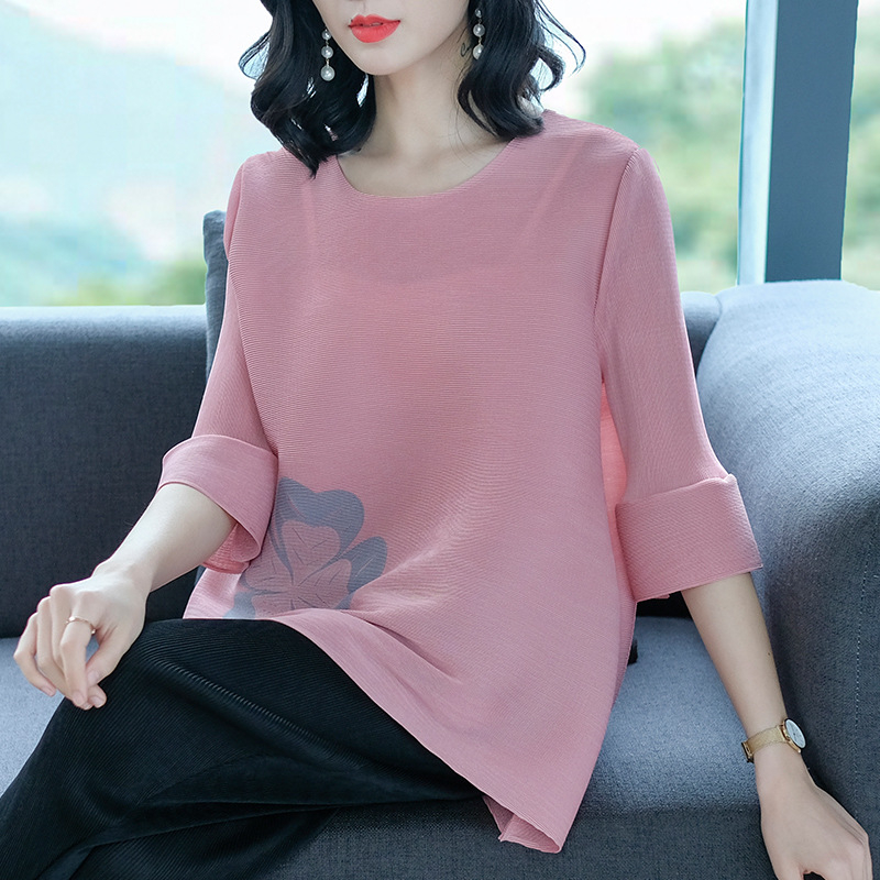 Spring Women Pleated Fashion New Casual Tidal Loose Big Size Tops Shirts