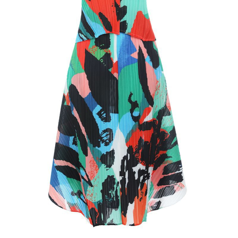 Pleated Fashion Women's 2020 Spring And Summer Graffiti Print Skirt