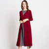 2018 New Arrival Women Pleated Office Lady Three Quarter Sleeves X-long V-neck Single Button Wide-waisted Solid Trench