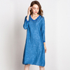 Autumn Women Dress Crinkled Embroidery Fashion High Quality Long Sleeves Dress