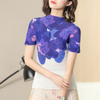 Women's Summer Short Sleeves Floral Print Tops New Big Size Printed Popular Shirt
