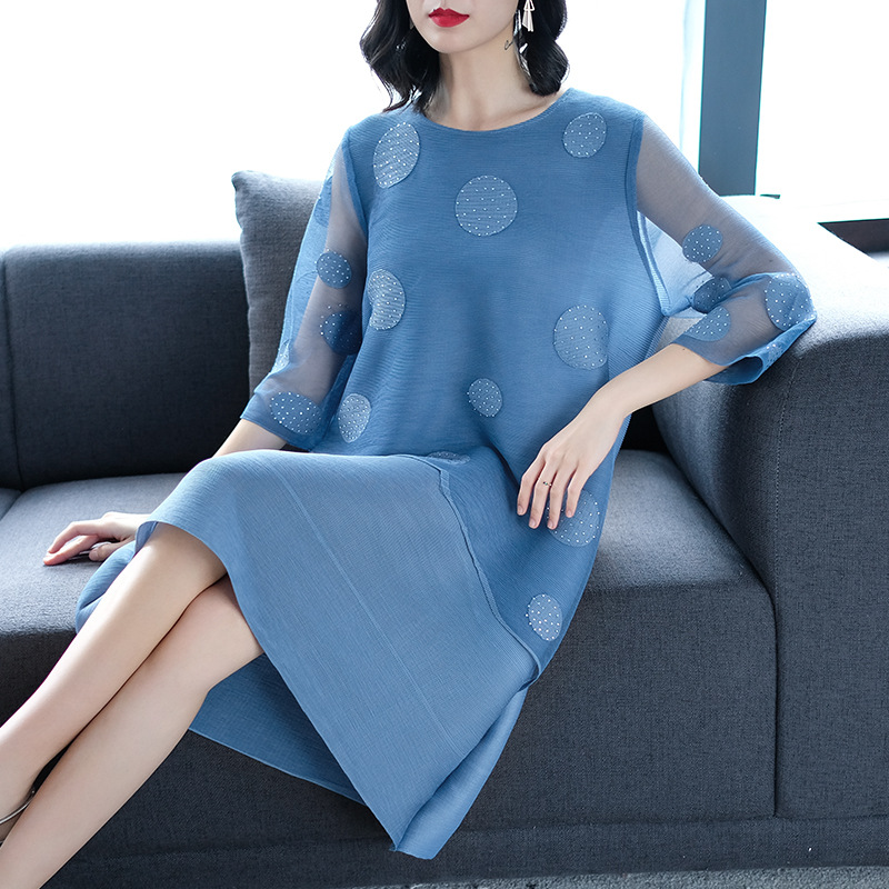 Spring Women Pleated Fashion New Tidal Loose Big Size Popular Good Quality Dress
