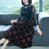Women Pleated Autumn Dress Fashion Tidal Lace Big Size Elegant Dresses