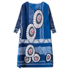 Spring Women Pleated Print Casual Lady Loose Tidal Dress