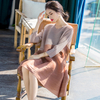 Women Pleated Contrast Panel Dress Spring 2020 New Women's Loose Large Dress