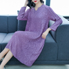 Spring 2019 New Women's Loose Large Size Embroidered French Long Sleeve Retro Dresses