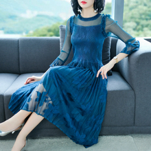 Autumn Women Pleated Fashion New Tidal Dress Pleated Big Size Dress