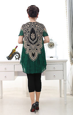 Womens Fashion shirts Knit print short sleeve Ladies skirts G1