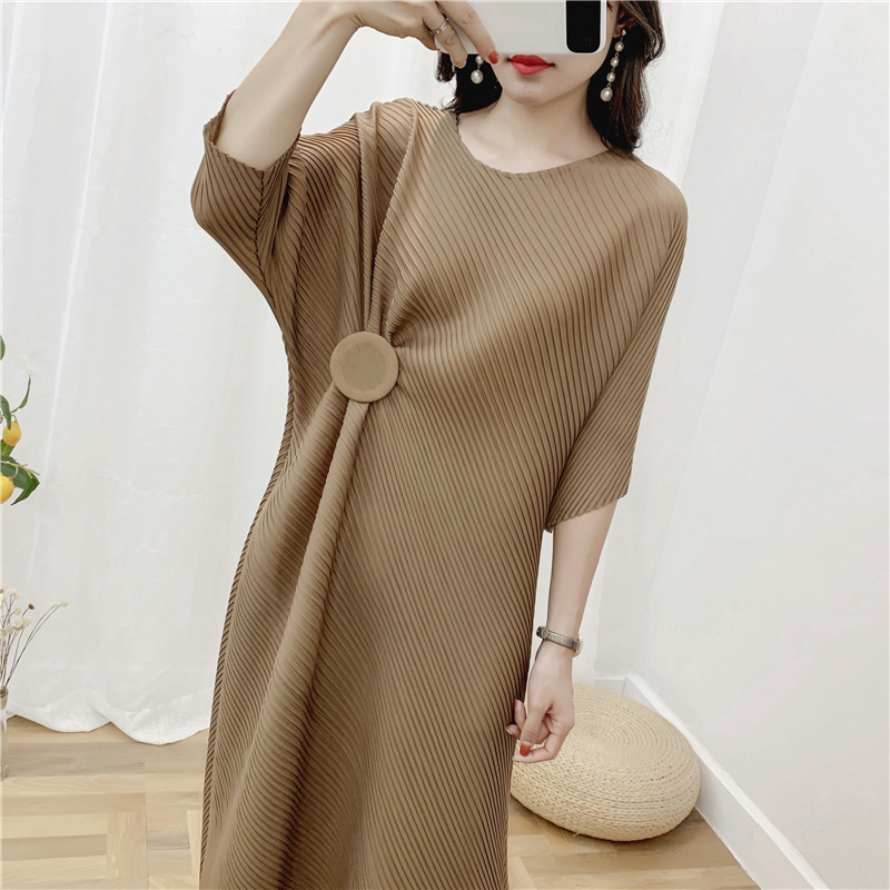 Ruffled Dress Irregular Women Pleated Long Dress Fashion New Loose Big Size Dress