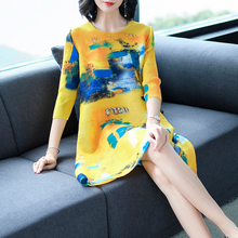 Spring Women Pleated Fashion New Casual Loose Big Size Lady Dress