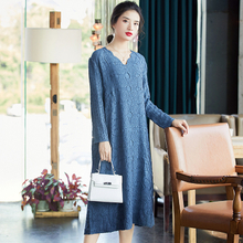 New Heavy Industry Embroidered Large Pleated Dress Long Sleeve Fashion Mother's Dress In Early Spring 2020