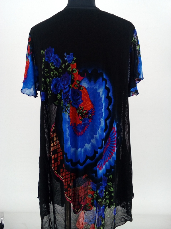 Spring New Mother Wear Round Collar Short Sleeved Two Lace Casual Loose Print Flower T-shirts