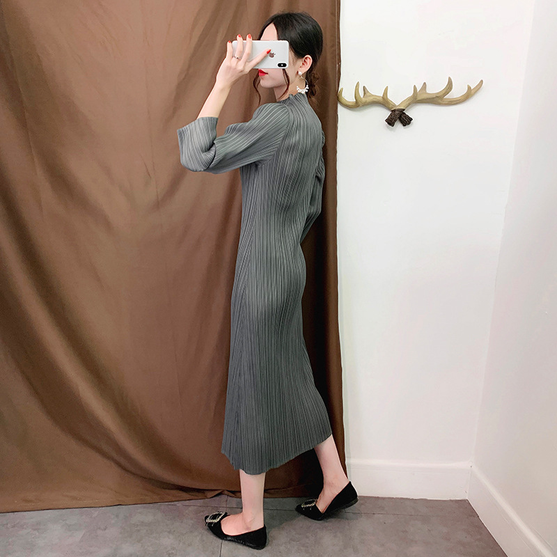 Autumn Winter Women Pleated Fashion New Tidal Loose Big Size Dress