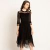 Hem Petal Mesh Lace Spring Summer Lace Elegant Pleats Popular Dress