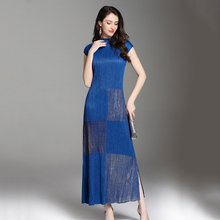 Golden Pleated Loose Casual Tidal Fashion High Quality Elegant Long Dress