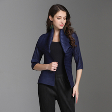 Autumn Women Pleated Fashion New Solid Color Lady Tidal Tops Coat Jacket