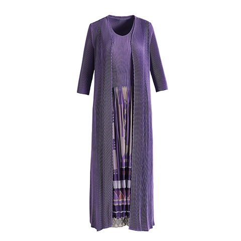 Long Print Spring Dress 2021 New Women's Large Loose And Fake Two Piece Mother's Slim Dress
