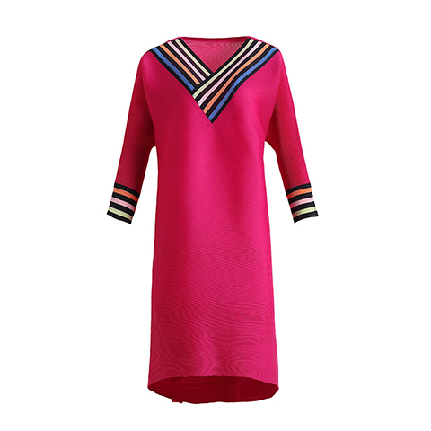 Pleated Loose Age Reducing Dress Spring 2021 New Women's Plus Size A-line Dress