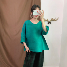 Autumn Women Pleated Fashion New Tidal Tops Loose Big Size Shirts