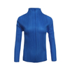 Pleated T-shirt Bottoming Tops Women's 2020 Spring Autumn Solid Simple High Neck Slim Long Sleeve Top