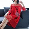 Pleated 2019 Loose Large Size Embroidery Nail Pearl High End Dress