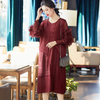 Heavy Industry Embroidery Flower Crepe Petal Sleeve Dress Early Spring 2020 Long Sleeve A-line Dress