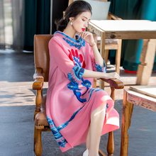 Spring 2020 Large Size Face Print Style Dress New Women's Loose Air Pleated A-line Dress