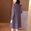 Embroidered Pleated Dress Autumn Winter Women's New Plus Size Long Sleeve Dress