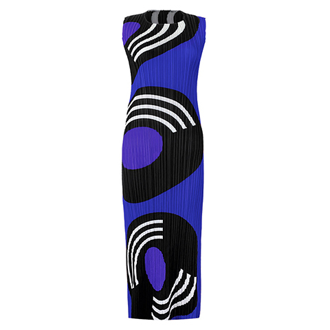 Women's New Style Spring And Summer 2020 Round Neck Mid Length Circle Print Slim Dress
